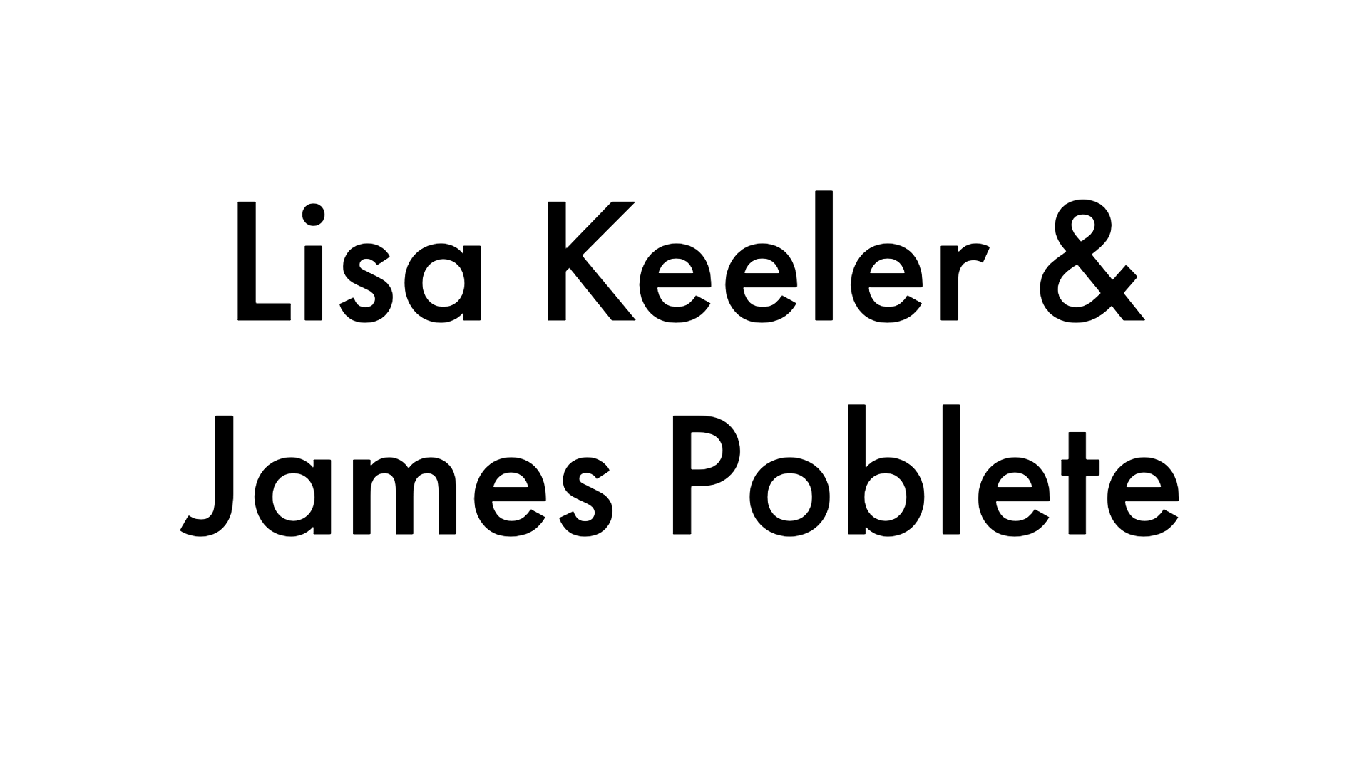 Lisa Keeler & James Poblete